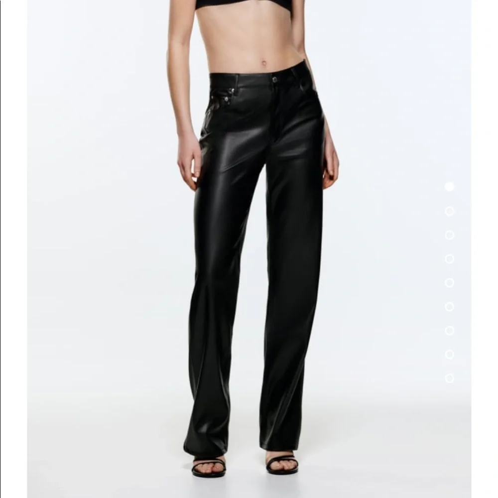 Zara Faux The 90’s Leather Pant, Brand New w/ Tag - Picture 1 of 5